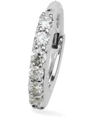 Lark & Berry 14Kt Witgouden Kleine Modernist Oorring Met Diamant