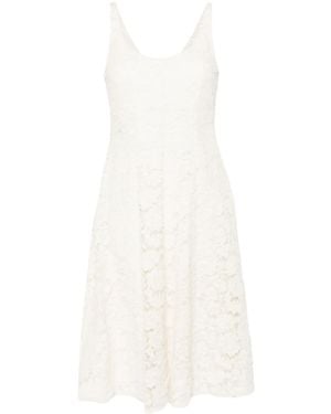 Prada Floral-Lace A-Line Dress - White