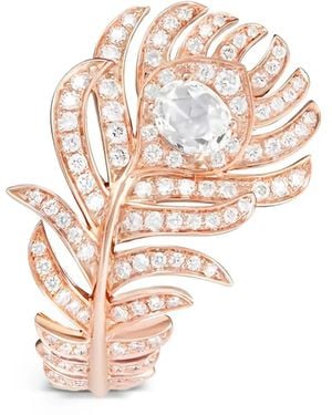 Boucheron Plume De Paon ダイヤモンド リング 18kローズゴールド - ブラック