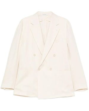 Tagliatore Double-Breasted Peak-Lapel Blazer - White