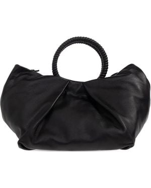 IRO Sun Pleated Leather Tote Bag - Black