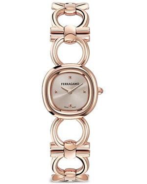 Ferragamo Montre Double Gancini 25 Mm - White