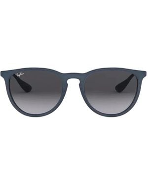 Ray-Ban Erika Round-Frame Sunglasses - Gray