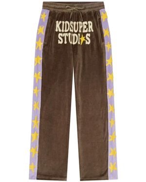 Kidsuper Stars Velour Trousers - Brown