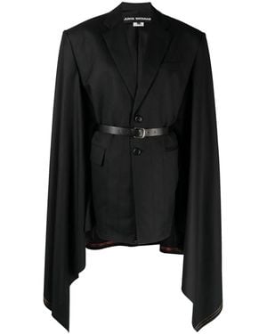 Junya Watanabe Belted Wool Cape Blazer - Black