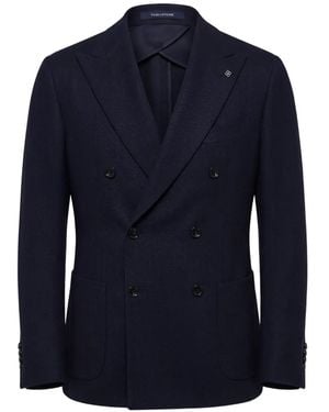 Tagliatore Double-Breasted Peak-Lapel Blazer - Blue