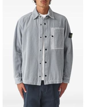 Stone Island 1200016 Organic Cotton Corduroy 800 Overshirt - Grey