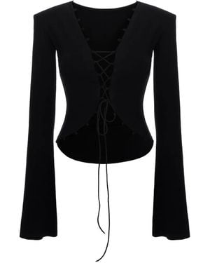 MANURI Stevie Long-Sleeve Top - Black
