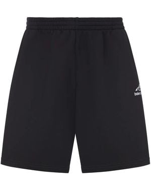 Balenciaga Logo-Print Track Shorts - Blue
