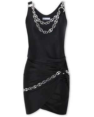 Rabanne Chain Embellished Mini Dress - Black