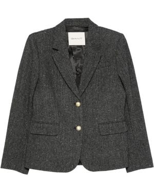 GANT Blazer En Cachemire À Chevrons - Black