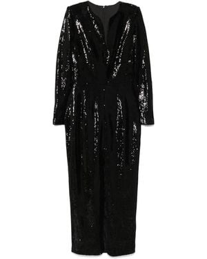 SILK LOVE & LACE Ivona Sequin-Embellished Dress - Black