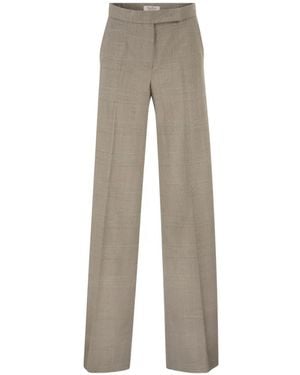 Max Mara Pantalon Glen À Carreaux En Laine - Natural