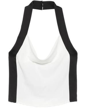 Patrizia Pepe Backless Halterneck Top - White