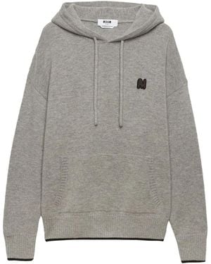 MSGM Sudadera con capucha y logo bordado - Gris