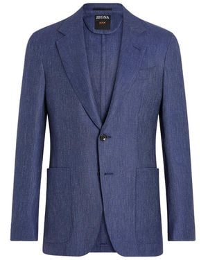 ZEGNA Sakko Mit Aufgesetzter Tasche - Blau