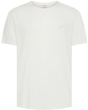 Sun 68 Camiseta Con Logo Bordado - Blanco