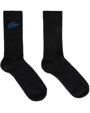 MSGM Logo-Intarsia Socks - Black