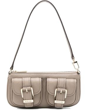 MICHAEL Michael Kors Buckle-Pocket Shoulder Bag - Gray