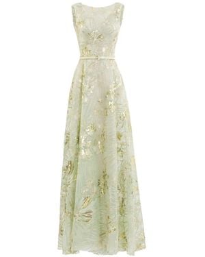 Saiid Kobeisy Embroidered Tulle Maxi Dress - White