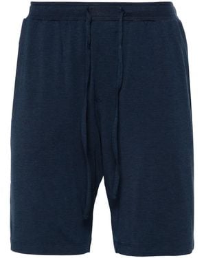 Hanro Ribbed-Waist Jersey Bermuda Shorts - Blue