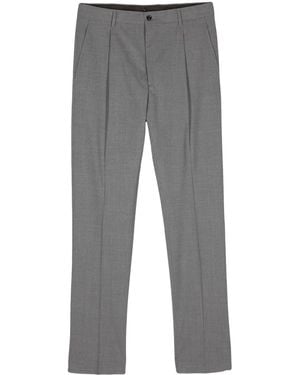 Moorer Vieste Pleat-Detail Straight-Leg Trousers - Grey
