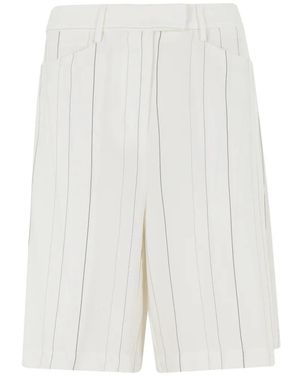 Semicouture Paloma Striped Shorts - White