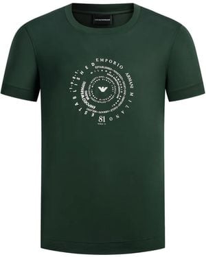 Emporio Armani Front-Print T-Shirt - Green