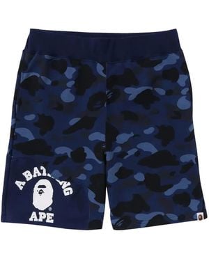 A Bathing Ape Camo Cutting Shorts - Blau