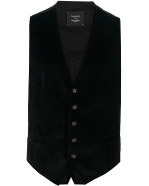 Tagliatore Single-Breasted Panelled Waistcoat - Black