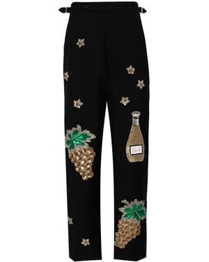 Bode Arbane Embroidered Tailored Trousers - Black
