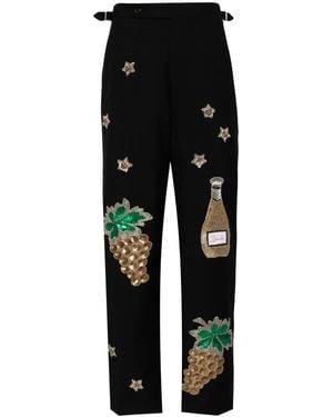 Bode Arbane Embroidered Tailored Trousers - Black
