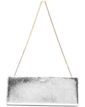 Lola Cruz Écla Chain Clutch Bag - White