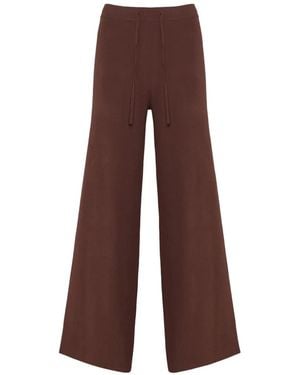 Yves Salomon Knit Wide-Leg Pants - Brown