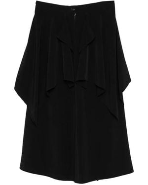 Y's Yohji Yamamoto Ta/Pe Crepe De Chine Drape Skirt - Black