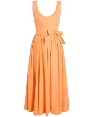 Cinq À Sept Robe Drapée Kilah À Coupe Mi-Longue - Orange
