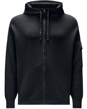 C.P. Company Waffle-Knit Zip-Up Hoodie - Black