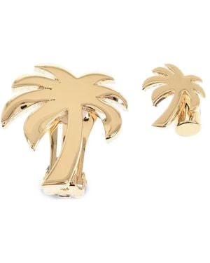 Palm Angels Palm-Tree Clip-On Earrings - Natural