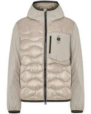 Blauer Logo-Patch Padded Jacket - Grey