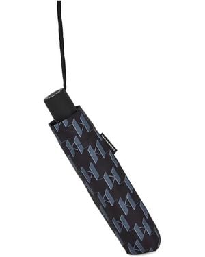 KARL LAGERFELD Monogram-Pattern Umbrella - Blue