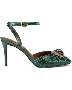 Kurt Geiger スネークエンボス サンダル 85mm - グリーン