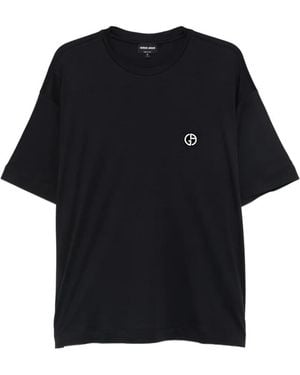 Giorgio Armani Logo-Patch Short-Sleeve T-Shirt - Black