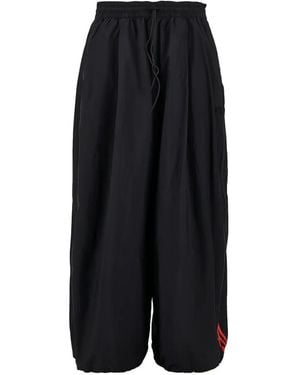 Y-3 Logo-Print Drawstring-Waist Pants - Black