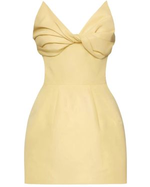 Oscar de la Renta Bow-Detailed Faille Cocktail Dress - Yellow