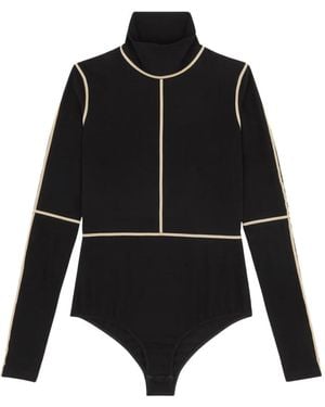 MM6 by Maison Martin Margiela High-Neck Panelled Bodysuit - Black