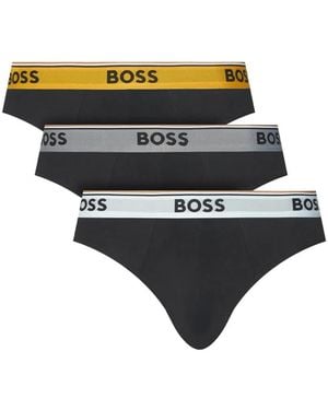 BOSS Three-Pack Of Logo-Waistband Briefs - Black