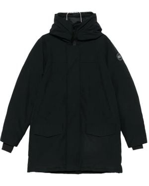 Canada Goose Langford Hooded Logo-Patch Coat - Black