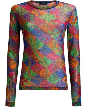 Etro Geometric Paisley-Pattern Top - Red