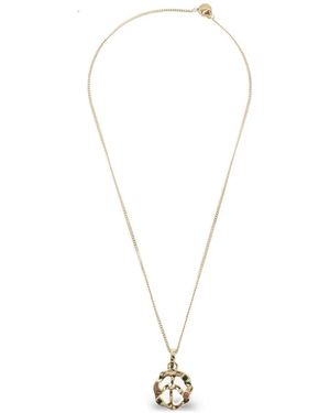 Palm Angels Colgante Peace Con Apliques - Blanco