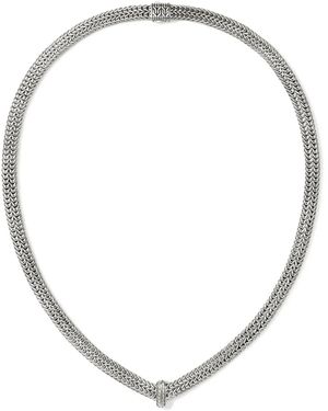 John Hardy Collar Icon Link En Plata De Ley Con Diamante - Blanco